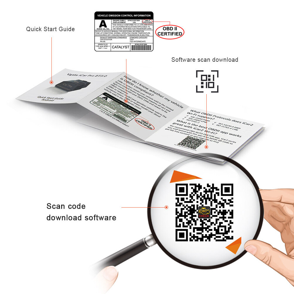Vgate iCar Pro Bluetooth 4.0 Adapter OBD2 Diagnostic Scanner Tool Code Reader