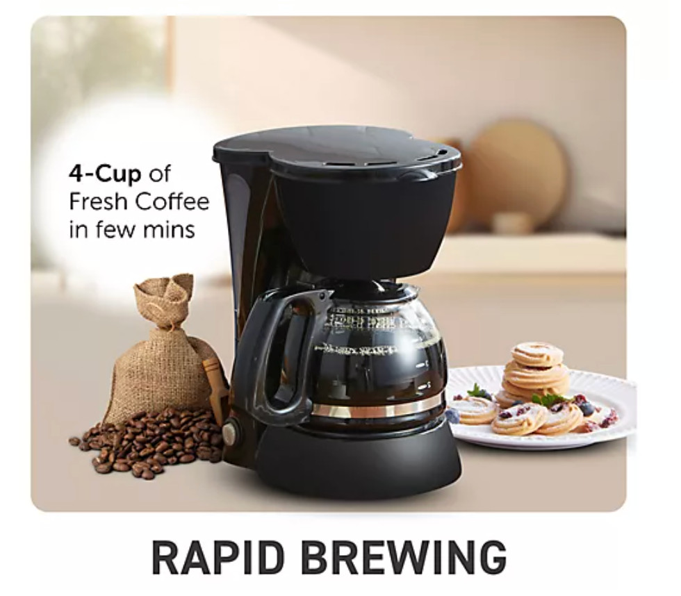 Cuisine 4-Cup Brew & Drip Coffee Maker
