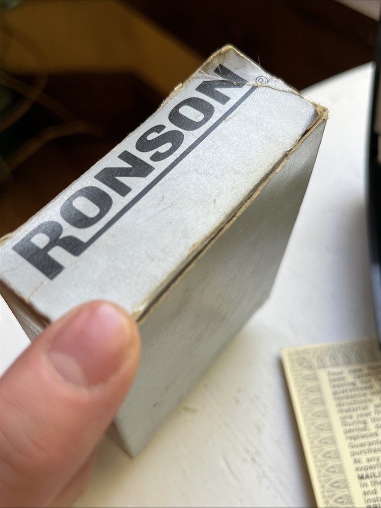 RONSON VARATRONIC Piezo-Electric Silver Engine Turned Lighter Made W. Germany