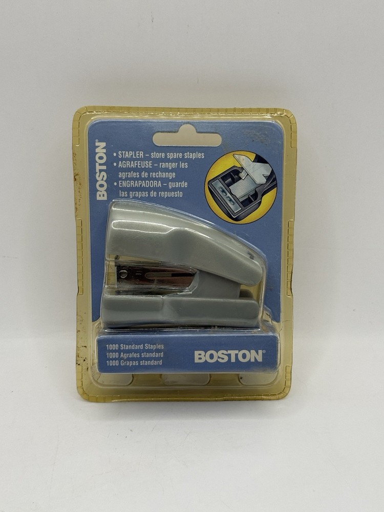 Vintage Boston Mini Stapler Bundle w/Staples Silver Gray New In Package 2000 Y2K