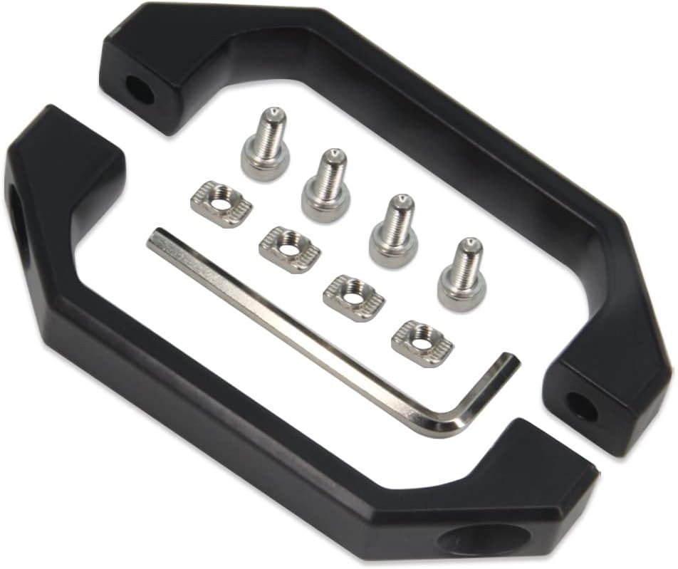 Black Aluminium Alloy Handle Rectangular Pull 2 Pcs