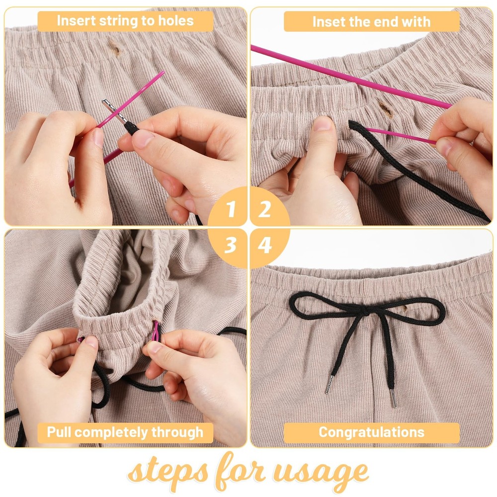 4 Pcs Drawstring Cords Universal Replacement Drawstring for Sweatpants 53 Inch R
