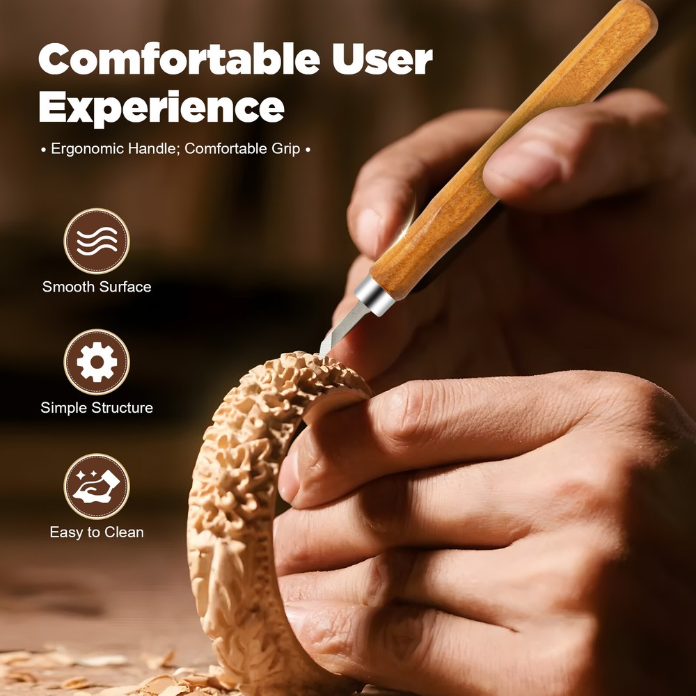 12Pcs Woodworking Gouges Steel Professional Wood Carving Hand Chisel Tool Set