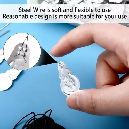 200X Metal Wire Needle Threader Silver Hand Sewing Stitch Insertion Tool 1.7"