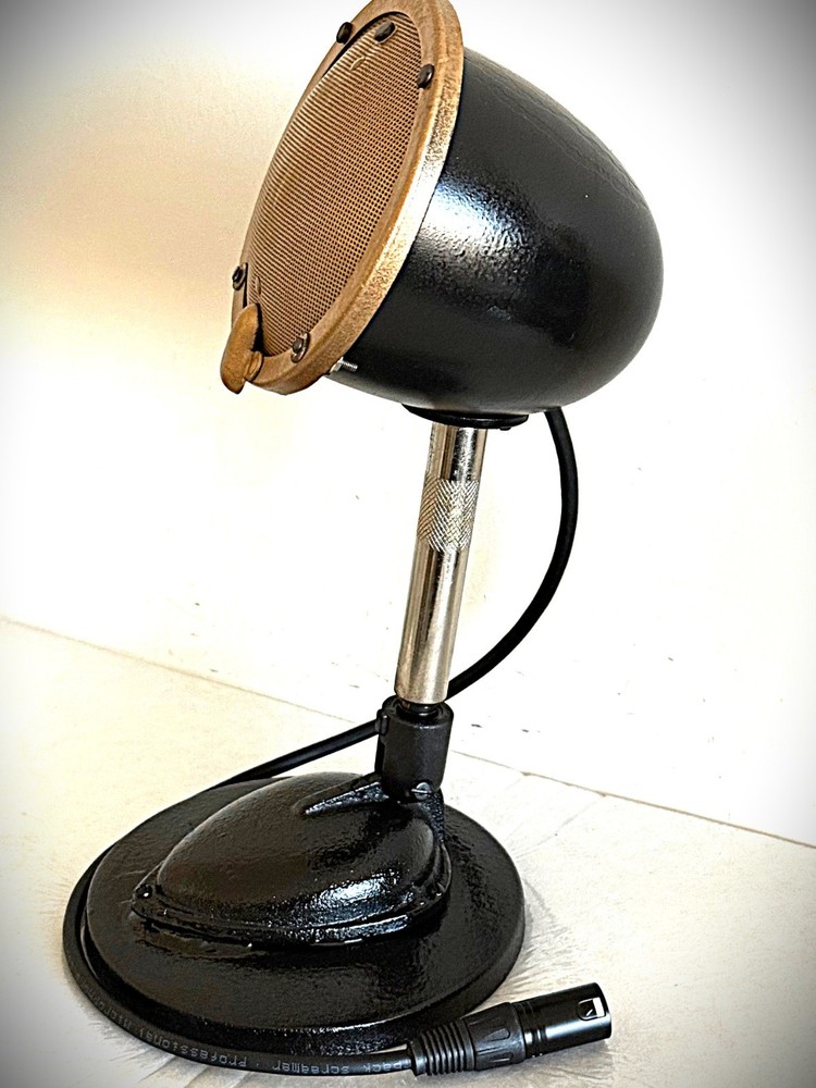 Vintage 1930's-style Customized Desktop "Announce" Dynamic Microphone, working