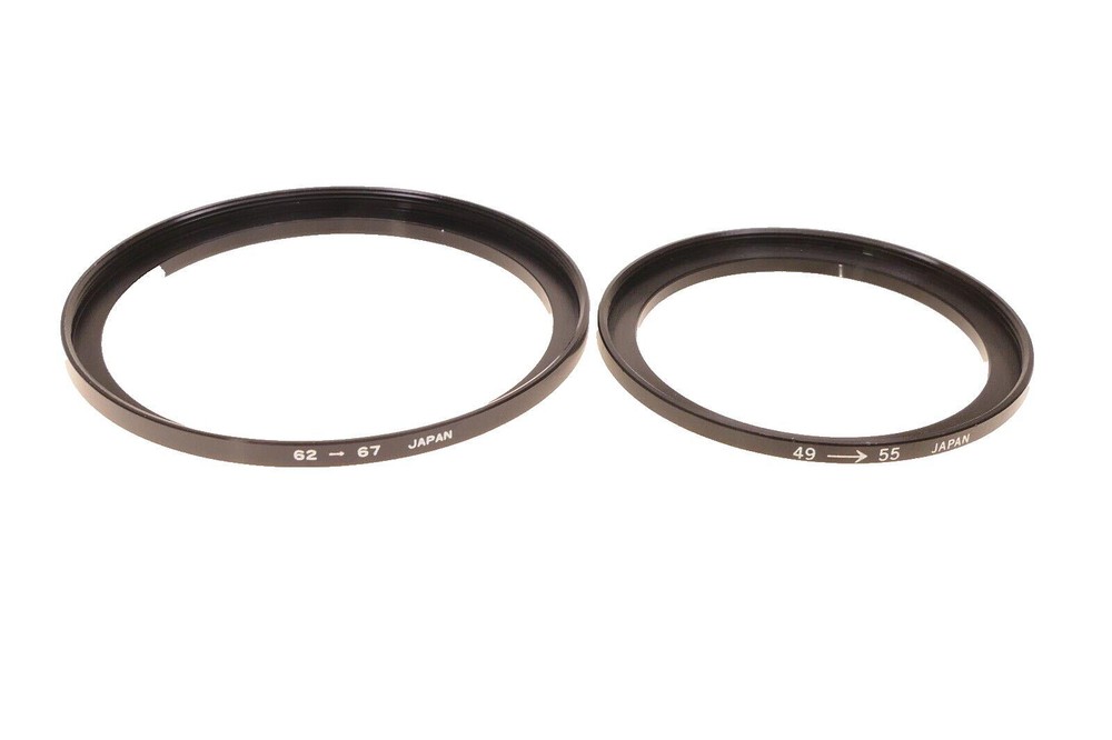Two step-up filter rings (49-55 & 62-67)