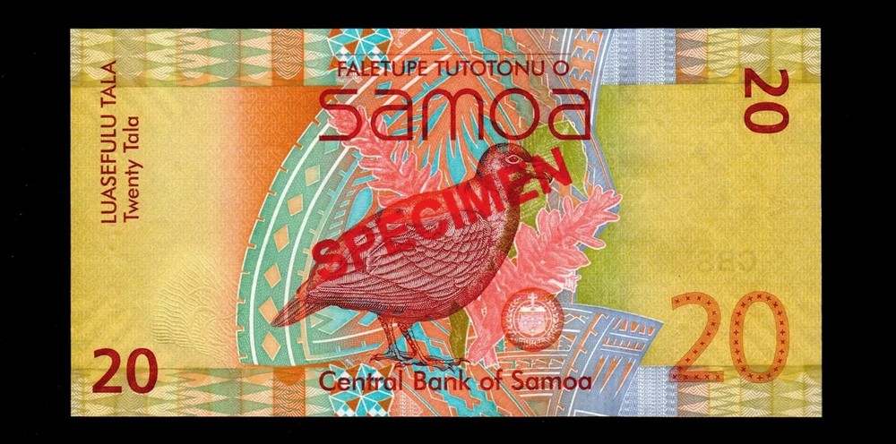 Specimen 2014 Samoa 20 Tala KT 0000000 GEM UNC {C107}