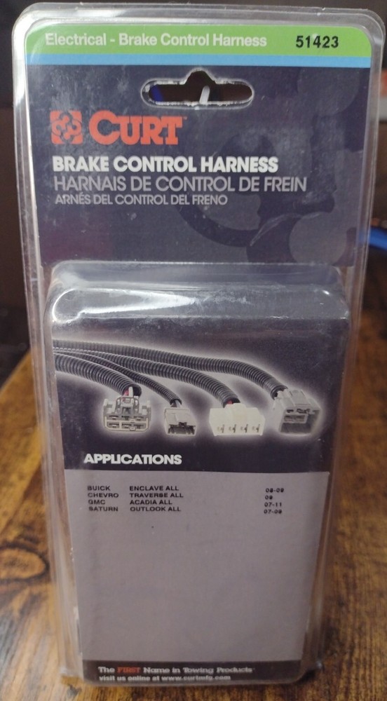 CURT 51423 Brake Controller Harness for Select Enclave, Acadia, Traverse (Pkgd)