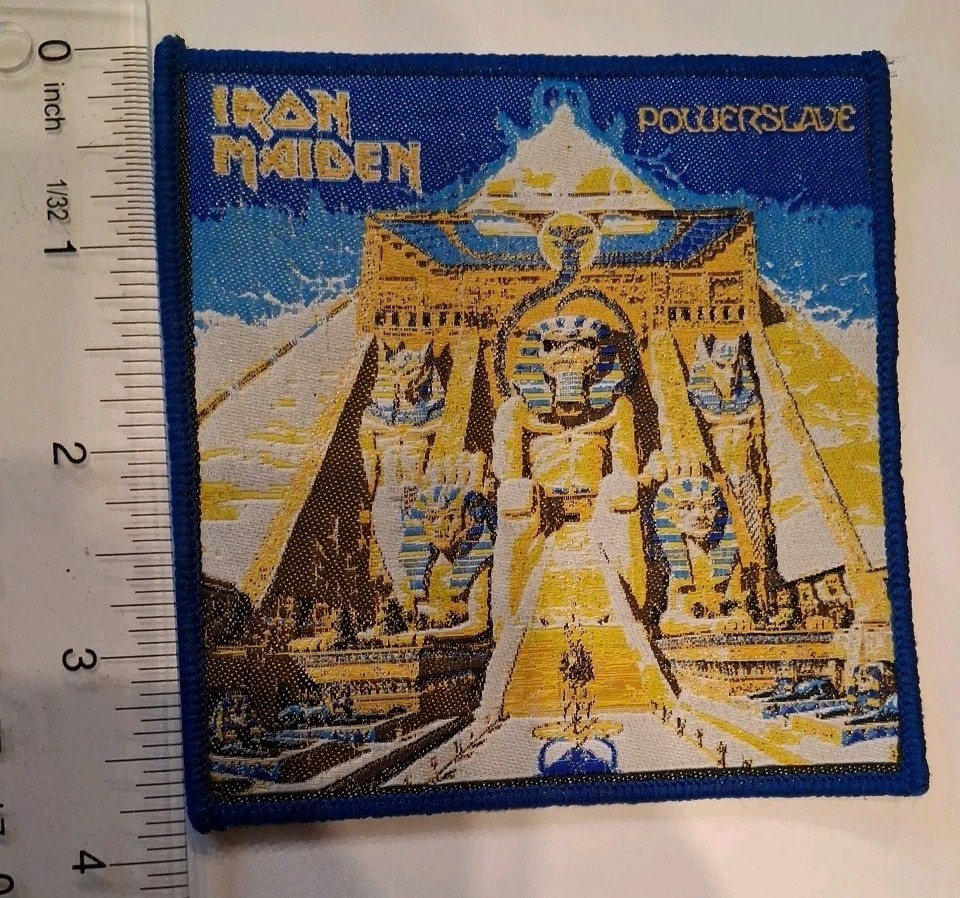 Iron Maiden Powerslave Blue Border Woven Patch