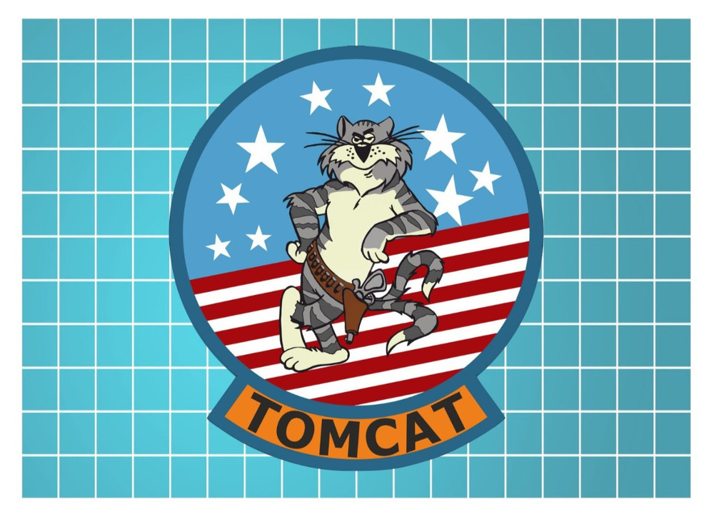 Tomcat Logo Die Cut Laminated Vinyl Decal Multiple Sizes