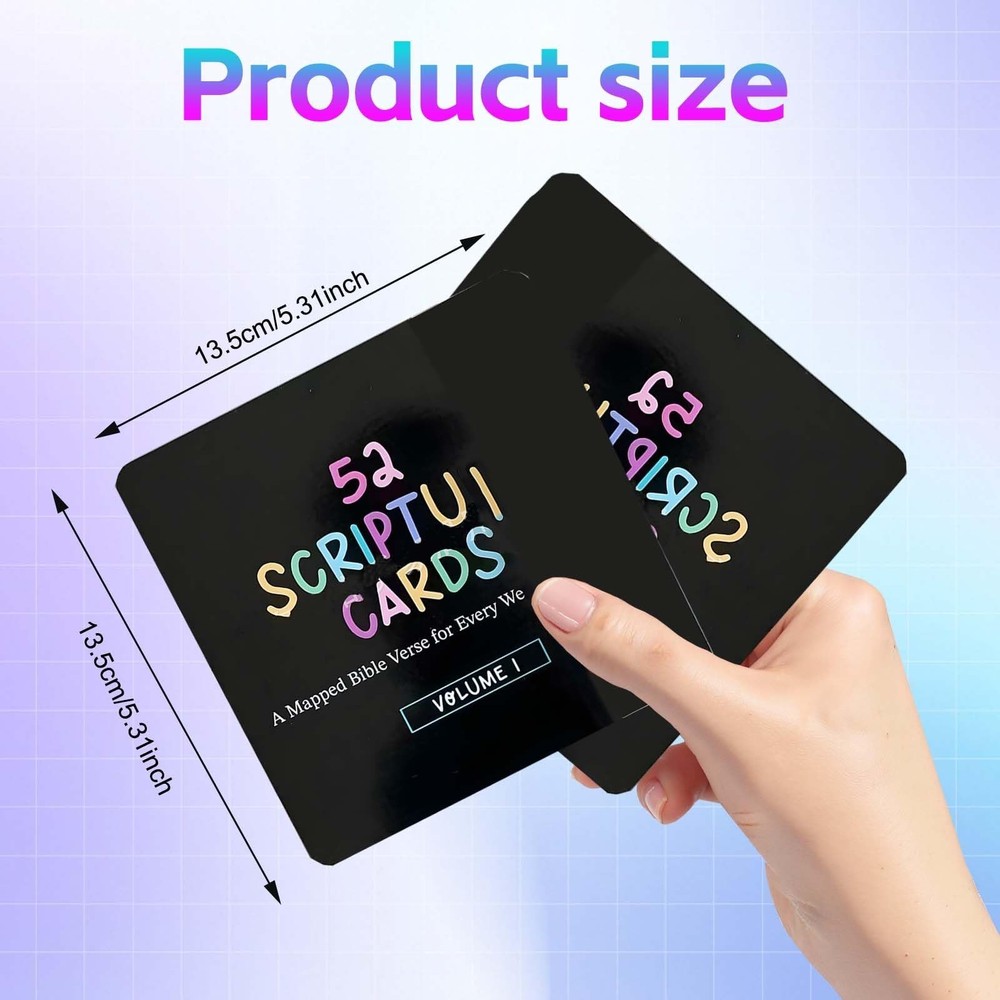 52 Scripture Cards with Stand - Weekly Bible Verses for Memory, Daily Devotio...