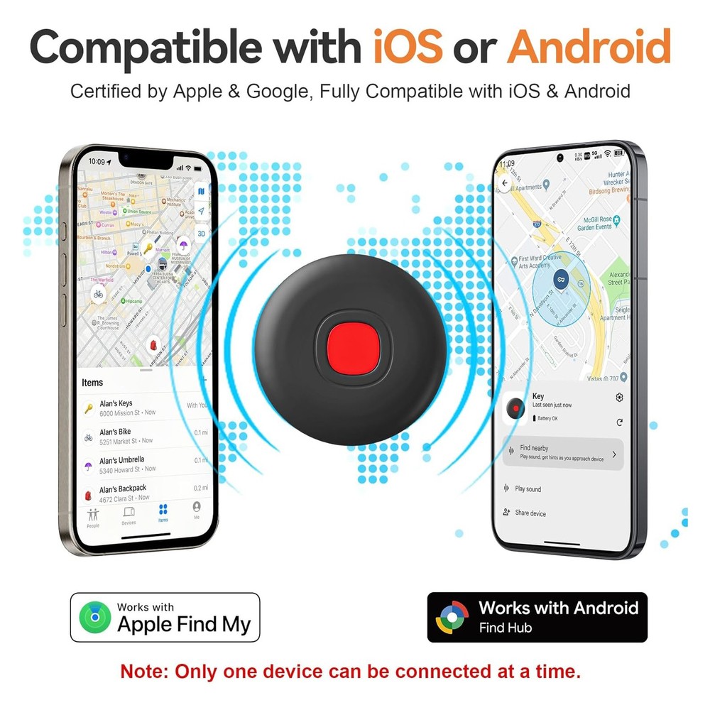 (4-pack) Air Tracker Tags for Android or iOS, Dual System Smart Bluetooth Tags