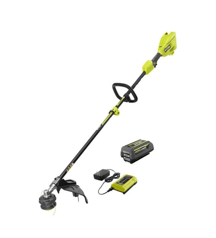 Ryobi 40V 15 in. Cordless Battery Attachment Capable String Trimmer with 4.0