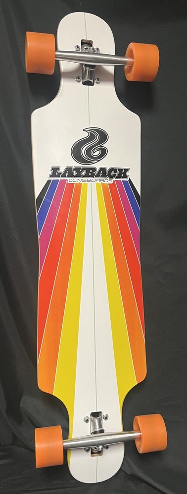 Layback Longboards 40" Drop-Through Board Rainbow Stripe Great Condition
