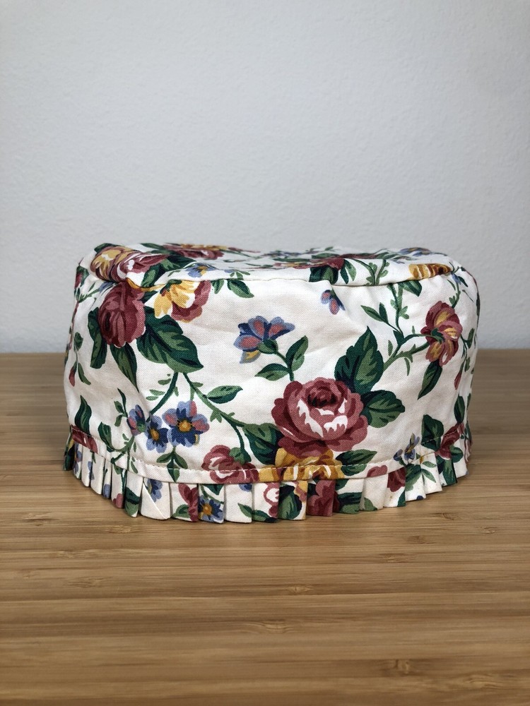 Longaberger Ivory Floral Liner Basket 8.5” X 4”