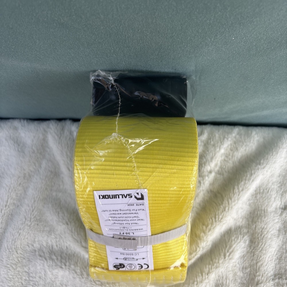 Winch Strap with Flat Hook for Flat Bed Cargo 5500lbs 4” x 30 feet