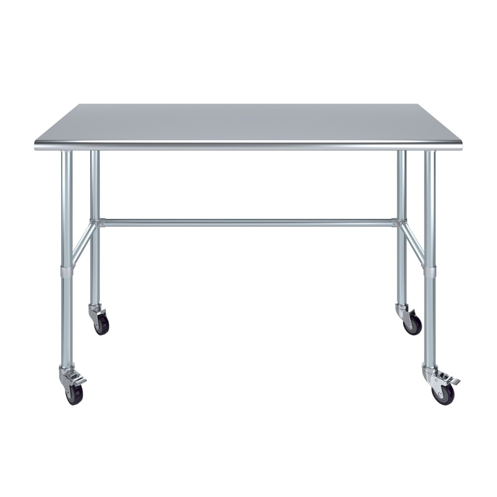 Heavy Duty Stainless Steel Work Table Open Base & Casters