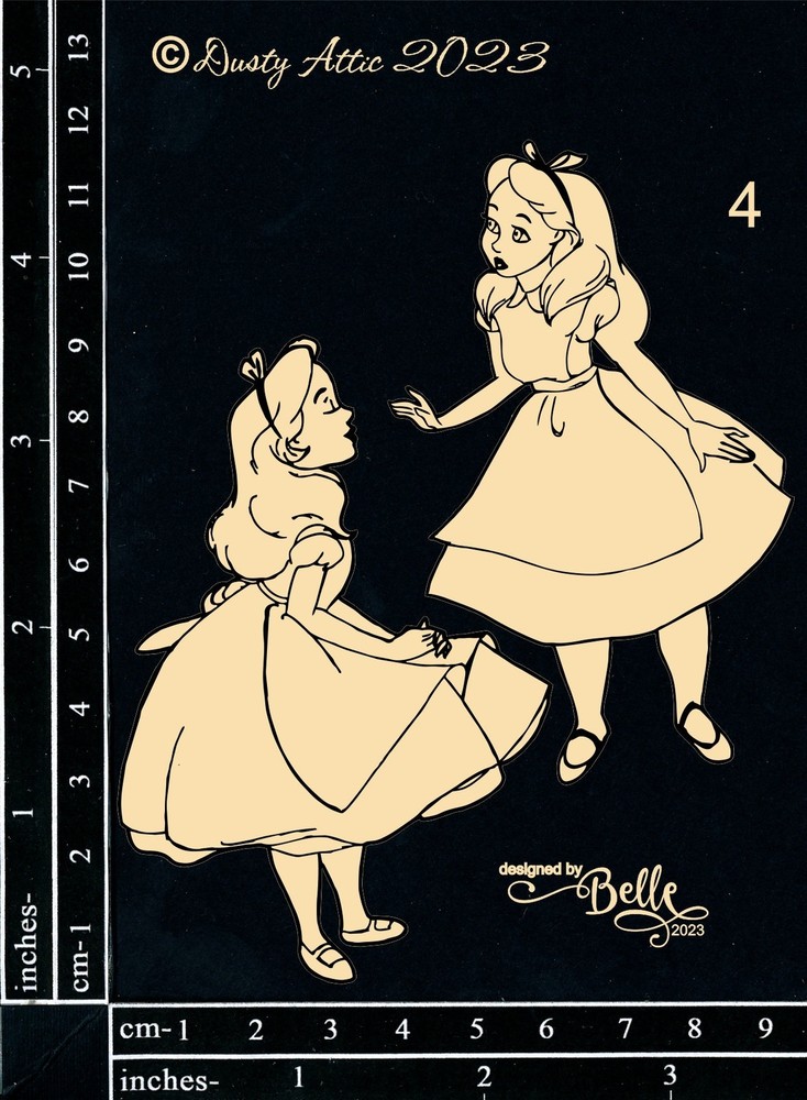 Dusty Attic Chipboard 4x -5 Alice Elements #4 - Alice, DA3549