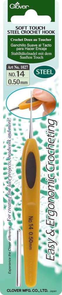 Clover Soft Touch Steel Crochet Hooks Multicolor 0 50mm Functional Standard