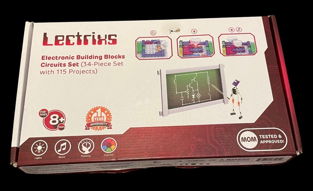 Lectrixs Electronic Building Blocks Circuits Set 34-Piece Kit With 115 Projects