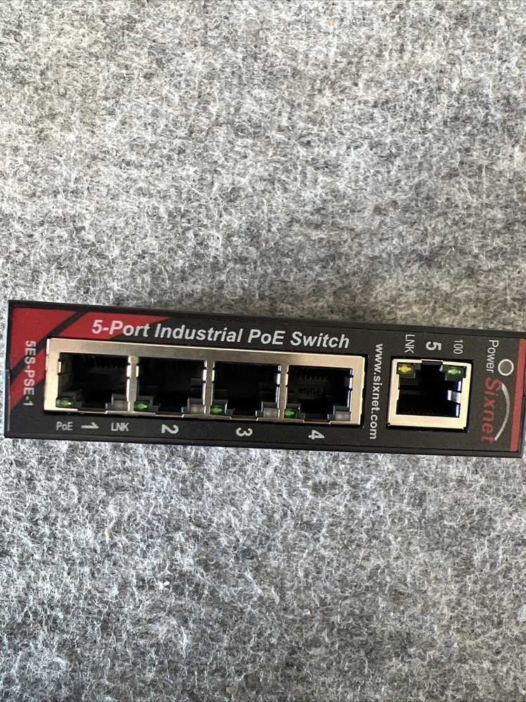 Sixnet EB-5ES-PSE-1 Industrial 5-Port Ethernet Switch Used