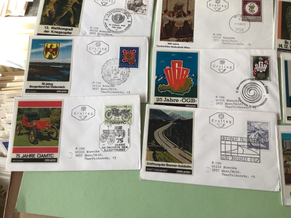 Austria postal covers with Photo 16 items Ref A2293