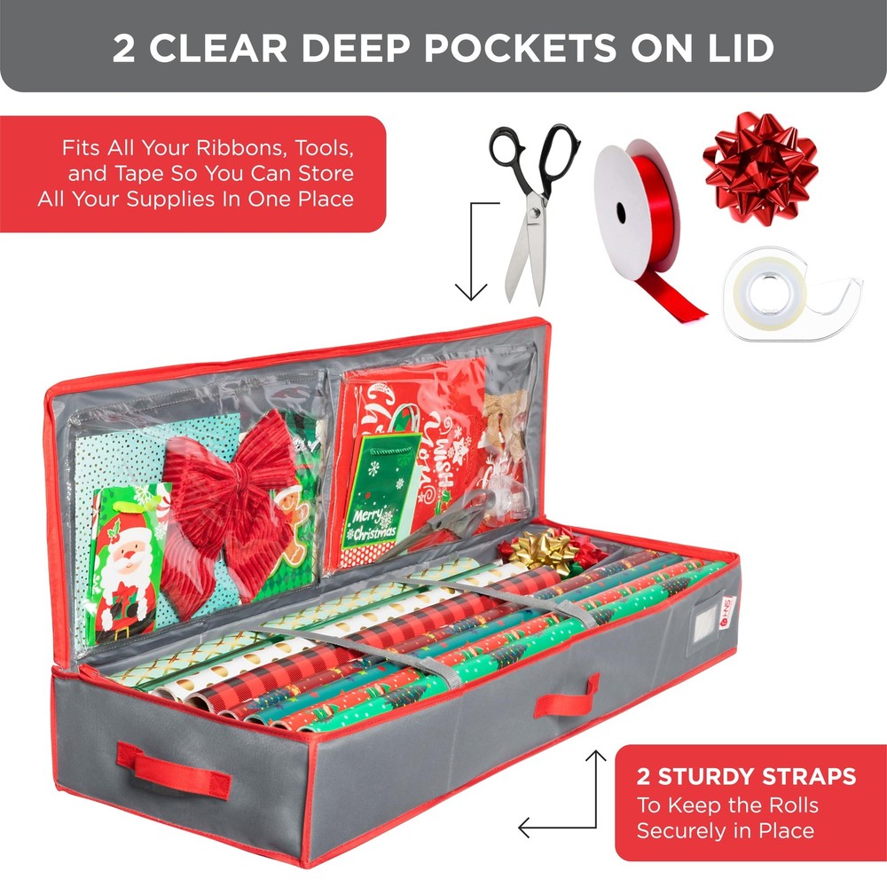 HOLDN' STORAGE Premium Wrapping Storage Container - Durable 600D Tear-Proof, ...