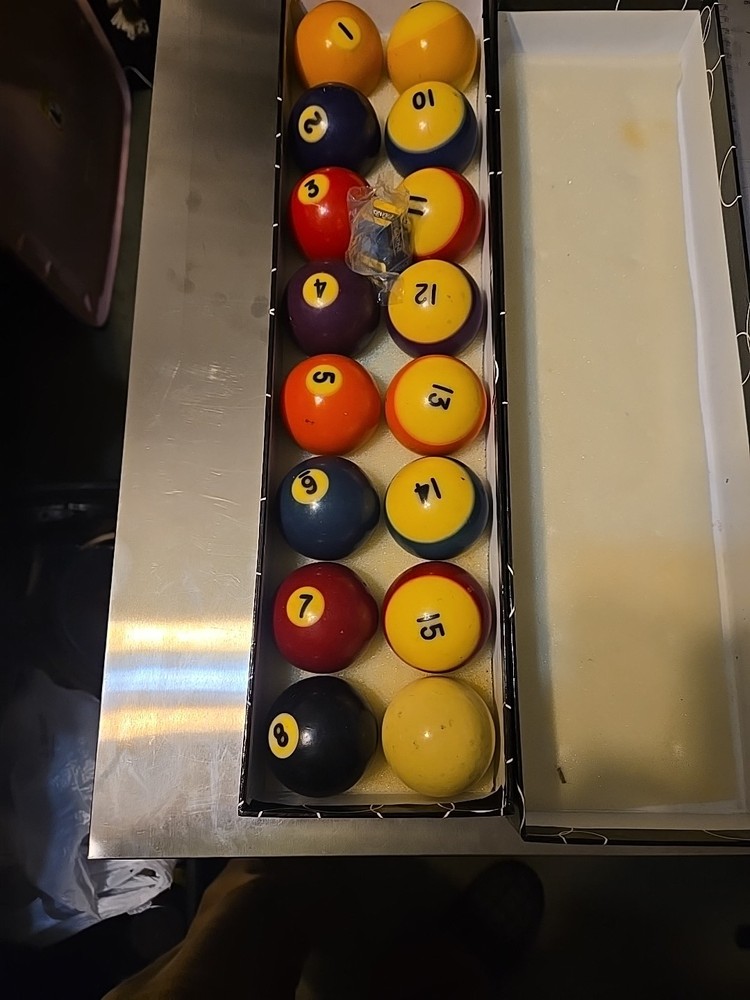 Vtg Pool Balls Complete Billiard Set