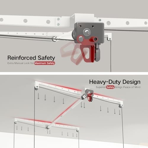 Overhead Garage Storage Rack, Adjustable Heavy-duty 4x4 Ft Ceiling White