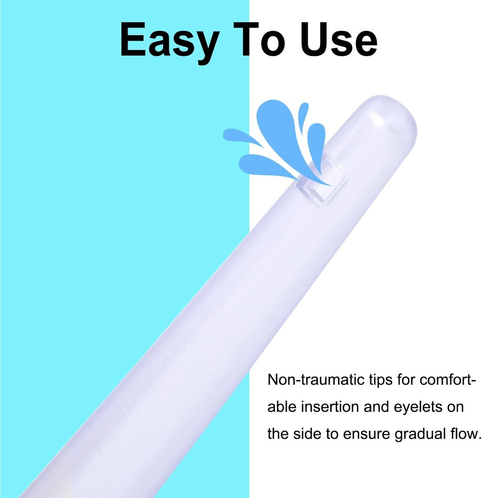 20 Pcs Enema Replacement Flexible Tips for Kit with Connectors, Clear