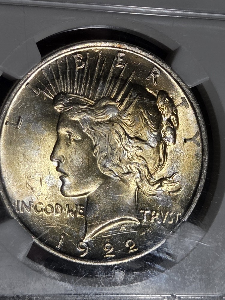 1922 $1 Peace Dollar NGC MS63 Toned
