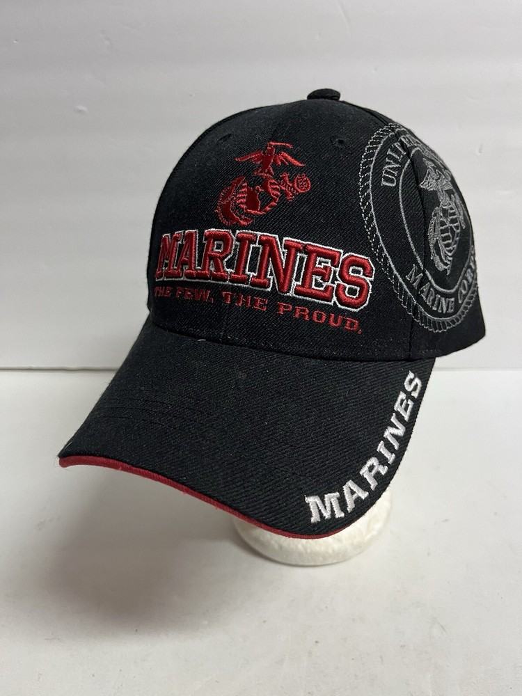 MARINES The Few The Proud Adjustable Hat Cap Embroidered Logo Script Licensed