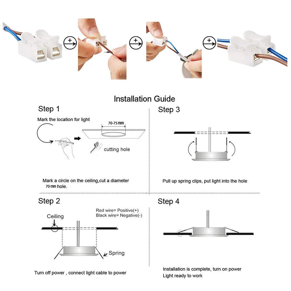 10PC 7W LED Ceiling Light Dimmable Downlight Panel Light Spotlight 85-240V US