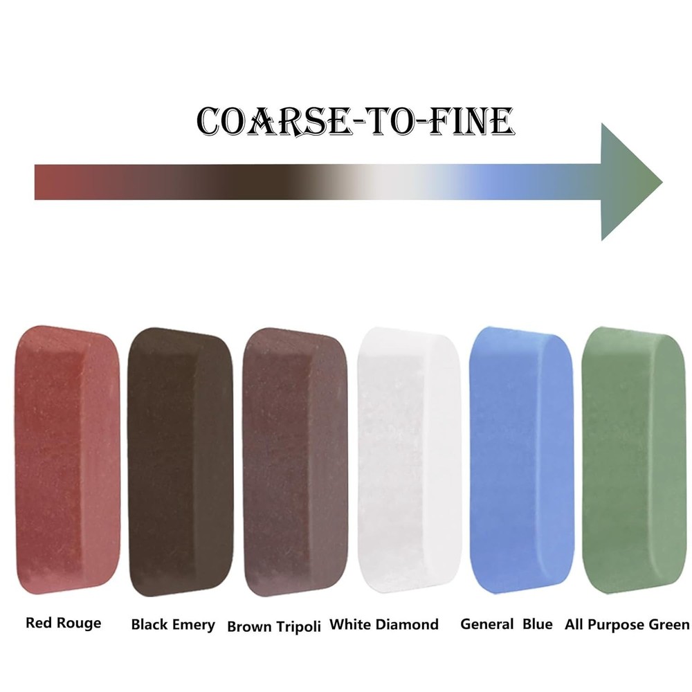 6 Pcs Metal Buffing Polishing Compound for Buffing Wheel, Buffing Wheel Compound