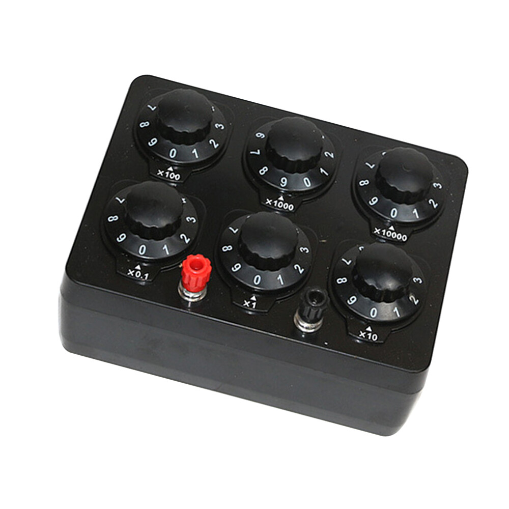 0-99999Ohm 6knobs Simple Resistance Box Resistor Electricity Teaching Instrument