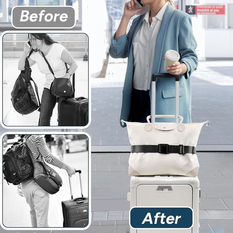 Magnetic Quick Release Luggage Strap Adjustable Hands-Free Carry-On Accessory US