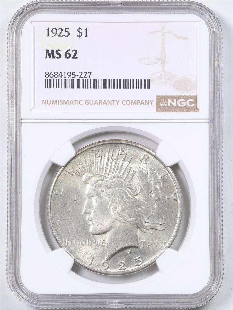 1925 $1 Peace Silver Dollar MS62 NGC 8684195-227