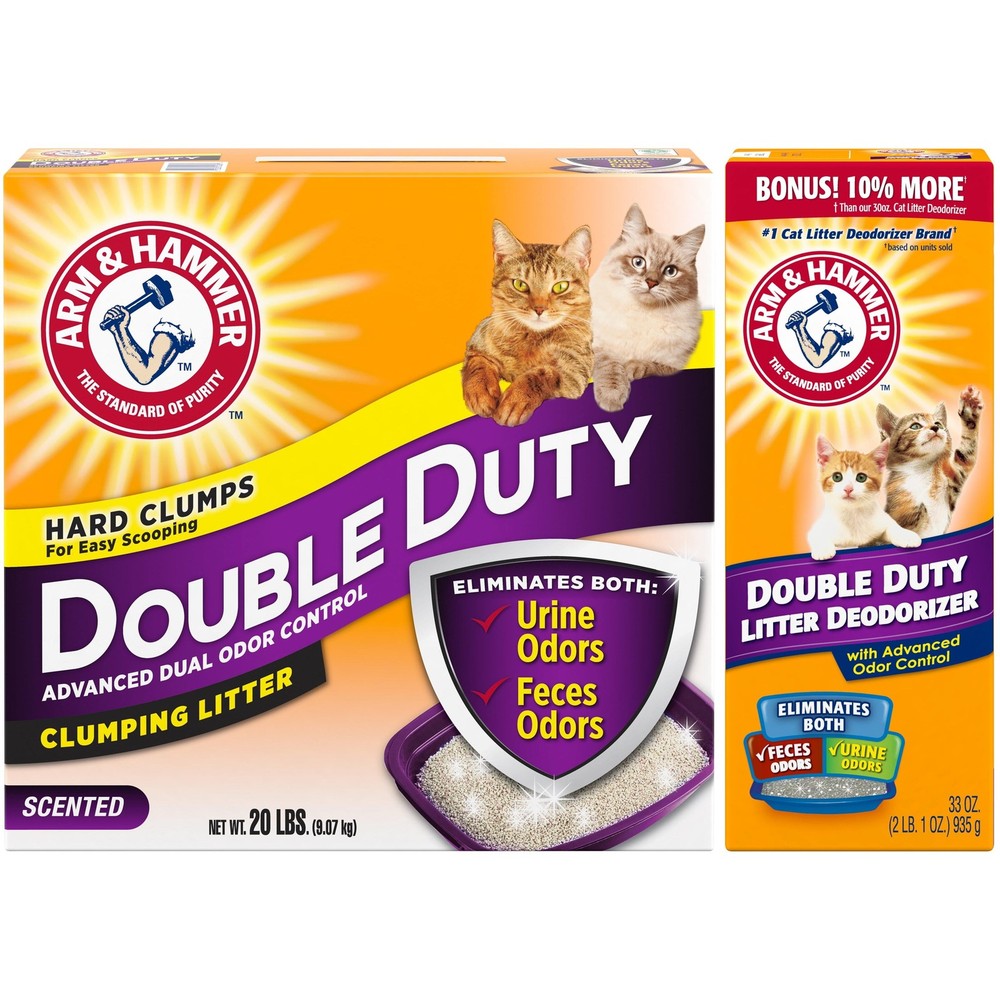 Double Duty Bundle Advanced Odor Control Clumping Cat Litter Scented 20lbs