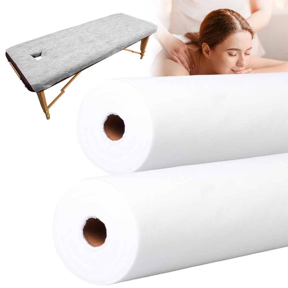 Disposable Massage Table Sheets -71" X 31.5" X 50 Sheets/Roll, 30 G/㎡-2 Roll Non