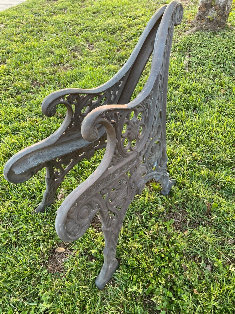 Vintage Solid Brass Bench Ends One Pair