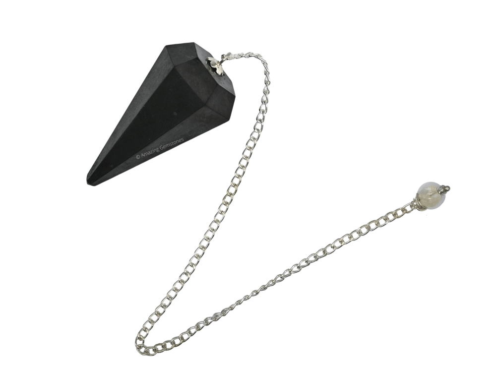 Shungite Dowsing Crystal Pendulum