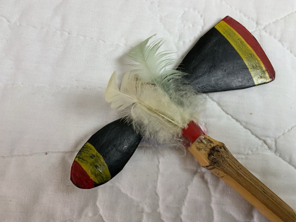 Antique Souvenir Trading Post Tomahawk, Bamboo Handle, Hand Made