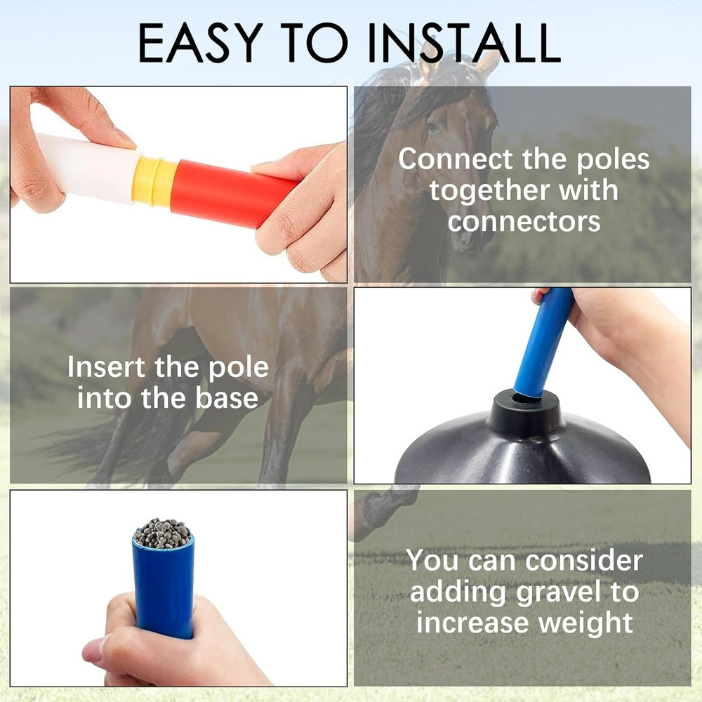 NEW 6-Pack 6FT Adjustable Pole Bending Poles for Horse Training & Exercise