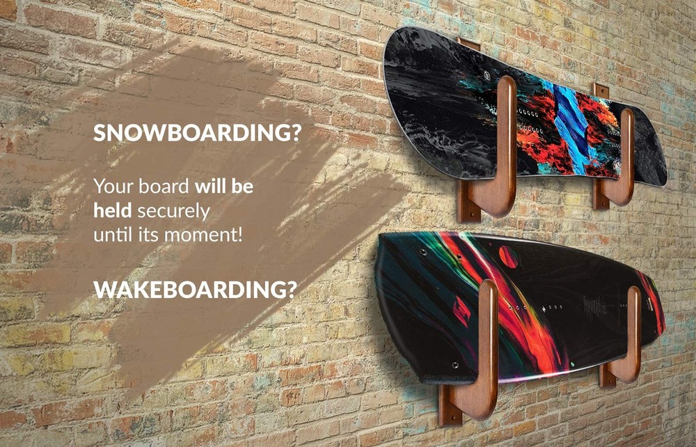 Surfboard Wall Mount – Wooden Surfboard Rack for Wall Storage – Solid Wood Ho...