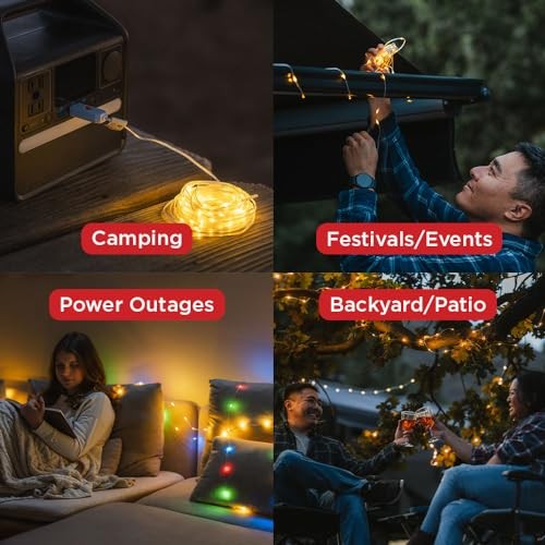 LED String Lights - 2-Pack of 32ft USB Lights with 100 LED Bulbs per Strand -