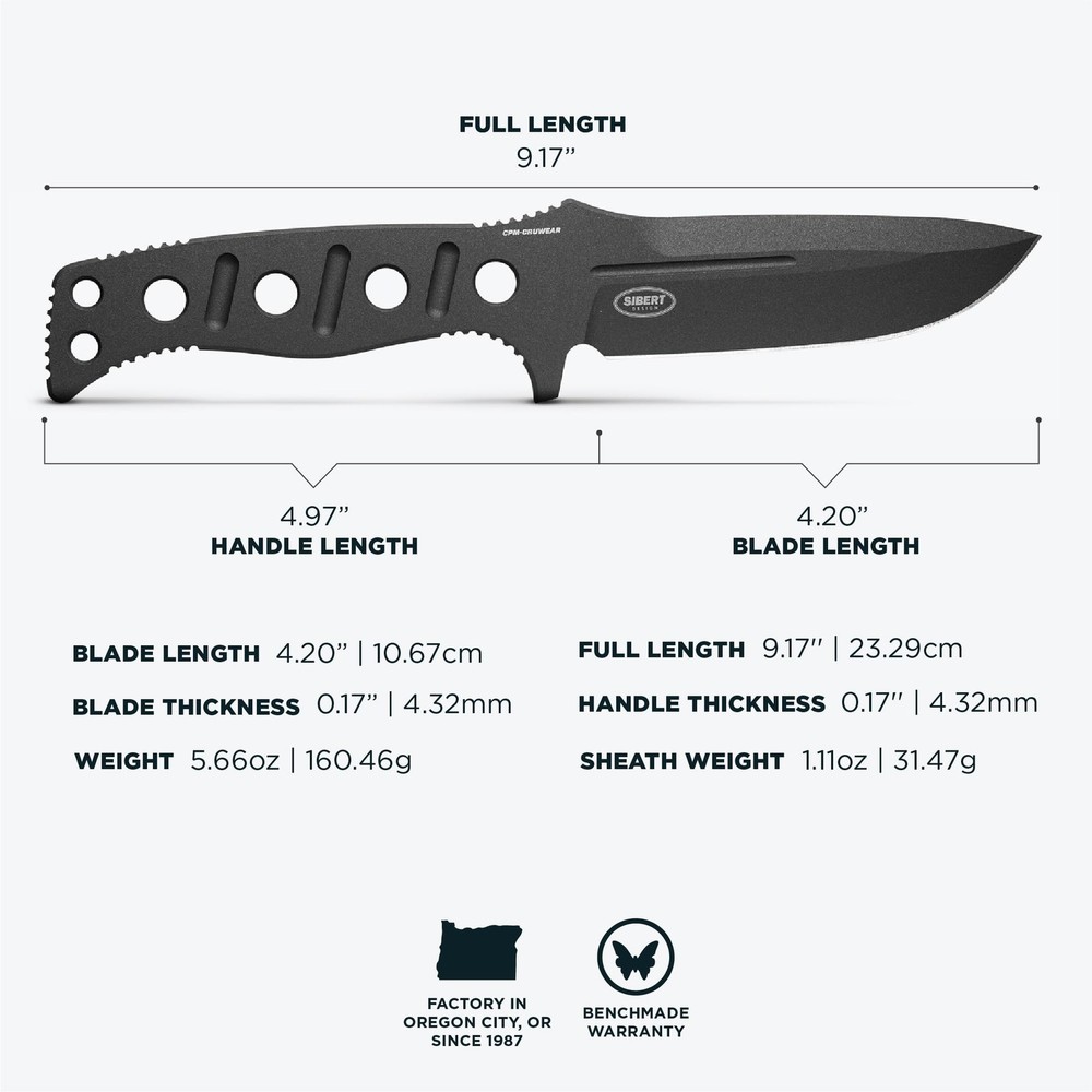 Benchmade Adamas Fixed Blade Paracord Drop Point 375BK-1