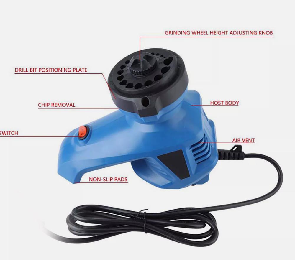 Electric Drill Bit Sharpener Twist Drill Grinding Machine 3-12MM Drill Milling