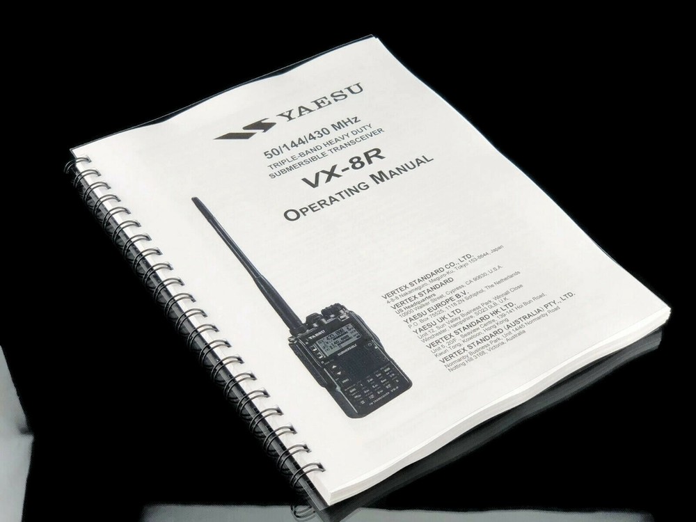Yaesu VX-8R Instruction Manual Operating Guide Coil Bound