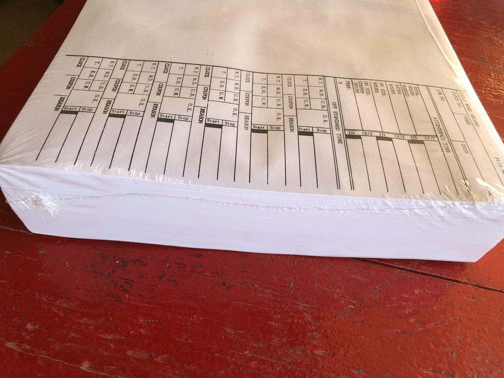 (1,000) Daily Time Card Work Record