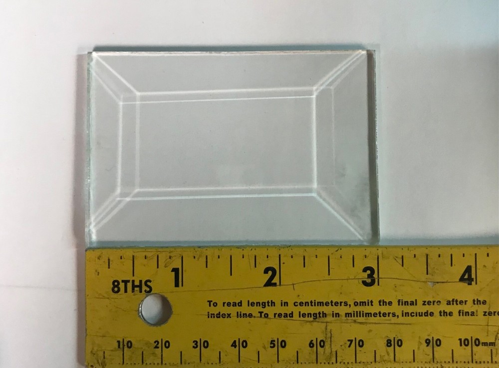 Set of 5- Clear Glass Rectangle Bevels Flat Back-Beveled Front Assorted Sizes